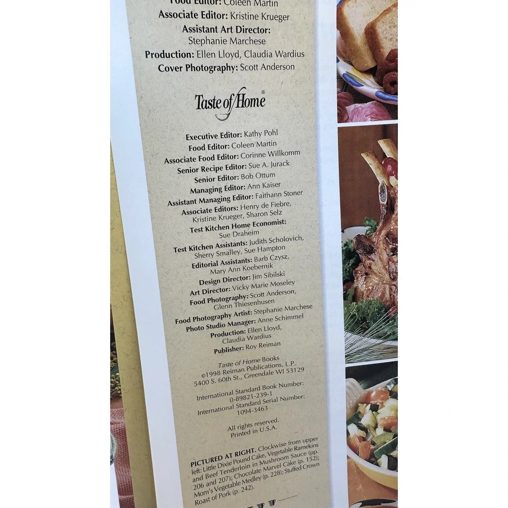 1999 Taste of Home Annual Recipes - Hardcover By Julie Schnittka Very Good